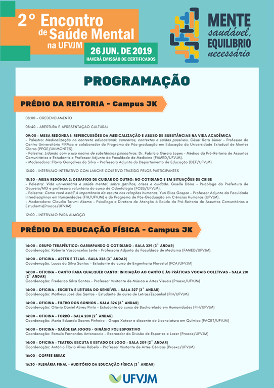 2º Encontro de Saúde Mental na UFVJM